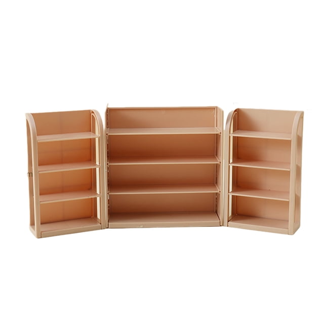 Yhsdtq,Miniature Supermarket Display, Four-sided Shelves, Adjustable Racking, Plastic Material, For Model Shops, Hobby Displays, Compact Storage, Retail Props, DIY Models, Collectible Organization
