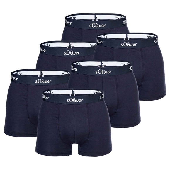 s.Oliver Calzoncillos para hombre, paquete de 6 - Boxer Briefs, Algodón Stretch Marina XL