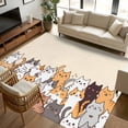 thumbnail image 2 of 5x7 Area Rugs, Cartoon Cat Non-Skid Rubber Backing Large Rectangle Rugs - Living Room Bedroom Home Office, Modern Simple Funny Cute Animals Art Indoor Floor Mat Carpets Washable Rug, 2 of 9