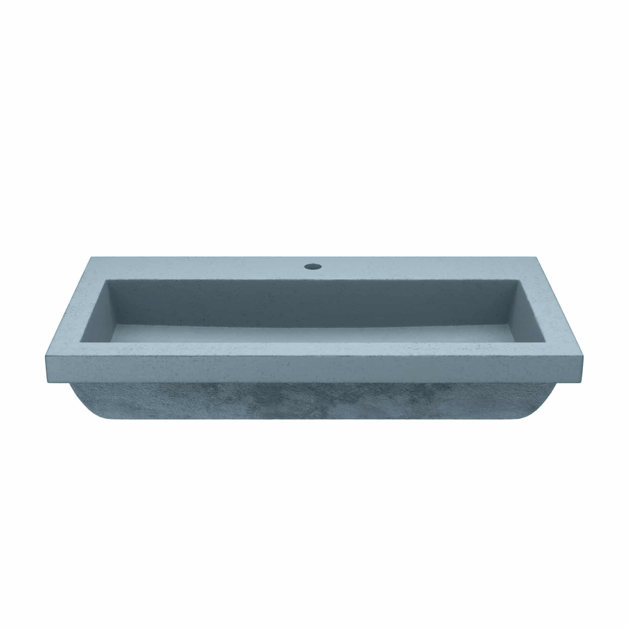 Native Trails NSL3619-O Nativestone 36" Rectangular Concrete Drop In Bathroom Sink - Ocean