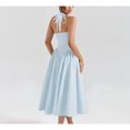 thumbnail image 3 of Women's Deep V Halter Maxi Dress, Solid Cutout Flowy Backless Summer Dress, 3 of 7