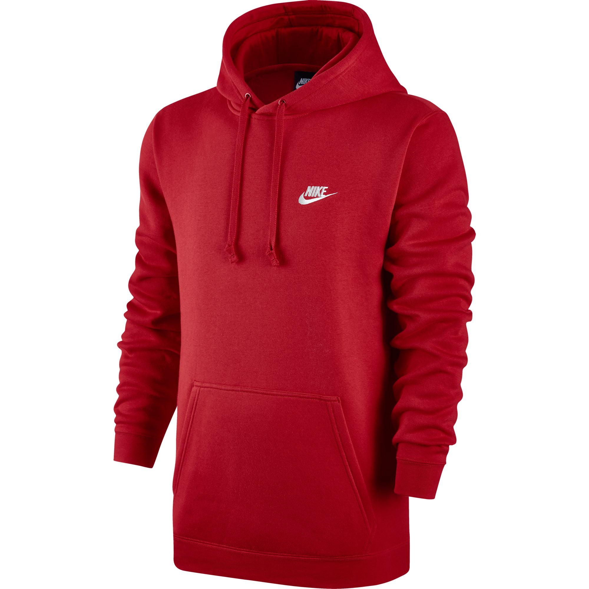 Nike Men's Sportswear Long Sleeve Fleece Pullover Hoodie Red