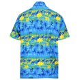 thumbnail image 2 of HAPPY BAY Men's Aloha Beach Shirts Casual Short Sleeve Button Down Shirts Hawaiian Shirt for Men XS Palm Tree Shadows, Blue Summer, 2 of 6