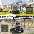 thumbnail image 5 of Sopbost 24V 4WD Kids Ride On UTV with Remote Control, 2 Seater Battery Powered Ride On Toy with EVA Tires, Music, Plastic Roof, 3-5 MPH, Ages 3-8, White, 5 of 10