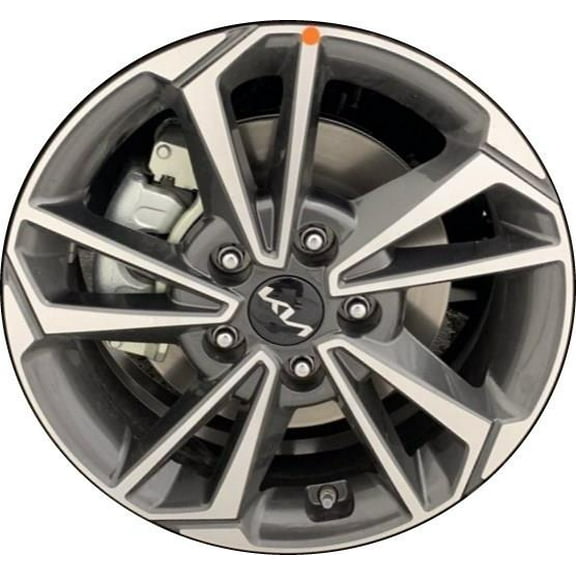 16x6.5 inch Factory Replacement New Alloy Rim for 2022-2024 Kia Forte Machined Face with Painted Grey Pockets
