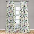 thumbnail image 5 of Ambesonne Retro Curtains, Colorful 80s Cartoon Pattern, Pair of 28"x63", Multicolor, 5 of 5