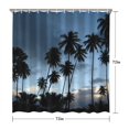 thumbnail image 5 of Vibrant Summer Beach Palm Tree Shower Curtain 72x72, Quick-Dry Polyester with Hooks, Hawaii Island Sunset Bathroom Accent, 5 of 5