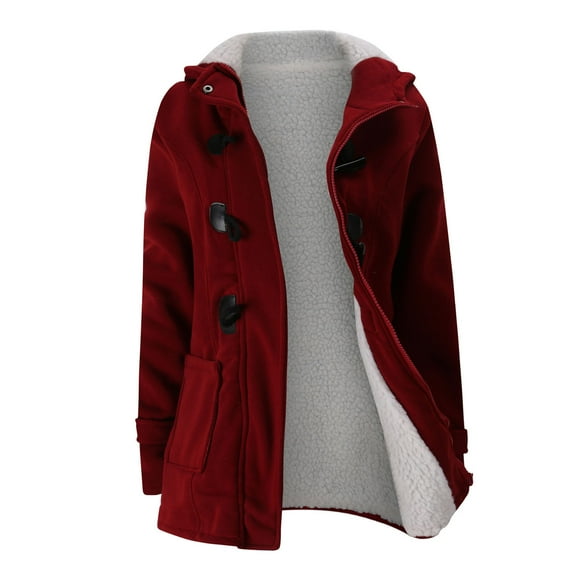 jsaierl Fashion Womens Warm Faux Coat Jacket Winter Button Long Sleeve Outerwear