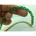 thumbnail image 3 of Emerald Tennis Necklace, Oval (6x4MM) Yellow Gold Plated Emerald Tennis Necklace, Green Color Necklace, Necklace Valantine Gift, 3 of 5