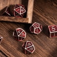 thumbnail image 4 of Cusdie Metal DND Dice Set, 7 die Metal Polyhedral D&D Dice Set Serrated Edge Dice for DND Dungeons and Dragons TTRPG Role Playing Games, 4 of 5