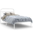 thumbnail image 1 of vidaXL Metal Bed Frame with Headboard White 100x200 cm, 1 of 5