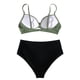 thumbnail image 5 of MKLEKYY Trajes De Baño Mujer Women High Waisted Bikini Sexy Push Up Two Piece Swimsuits Vintage Swimsuit Two Piece Retro Ruched High Waist Print Bikini Set 2748, 5 of 6