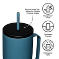 thumbnail image 4 of Corkcicle 30 oz Cold Cup XL, Triple Insulated, Stainless Steel, Water Bottle Tumbler with Handle and Straw, Storm, 4 of 5