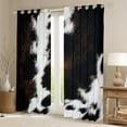 thumbnail image 2 of jejeloiu Brown White Cowhide Blackout Curtains Set of 2 (52x84 Each),Farm Animal Window Curtains,Rustic Farmhouse Cabin Curtains and Drapes,Ultra Soft Room Decoration, 2 of 6