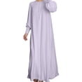 thumbnail image 5 of Fesfesfes Women Dress Loose Casual Dress Foundation Solid Color Large Dress Round Neck Long Sleeve Dress Plus Size $10, 5 of 9