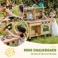 thumbnail image 5 of Robud Play Kitchen for Kids, Outdoor Wooden Kids Mud Kitchen Set with Removable Sink, Planting Cup, Oven, Chalkboard, Utensils & Storage, Outdoor Playset for Ages 3+, Green, 5 of 10