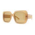thumbnail image 3 of Womens Mod Large Rectangle Butterfly Chic 90s Designer Sunglasses Beige Light Brown, 3 of 4