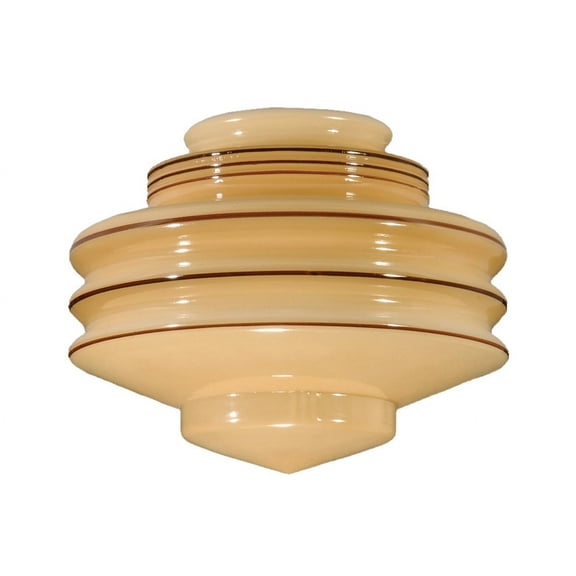 B&P Lamp® 4" Fitter, Nu-Gold Art Deco Pendant/Fixture Shade, 6 1/2" Drop
