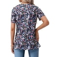 thumbnail image 4 of UVN Blouses for Women Summer Pleated Shirts Dressy Casual Short Sleeve Tunic Tops, 4 of 5