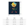thumbnail image 3 of Cozy Flannel Blanket with Vibrant Night Scene: Yellow Moon Blue Cloud Red Dragonfly & Stars - Perfect for Sofa Travel & Bed, 3 of 5