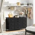 thumbnail image 2 of QinaQin Mueble para TV para pantallas de 45 o 50 pulgadas, con luces LED, estación de carga, 8 cajones de tela y repisas abiertas, 2 of 9