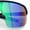 Navy Yellow - Teal Mirror, variant on Mens Oversized Color Mirror Shield MTB Half Rim Sport Plastic Sunglasses Black - Teal Mirror
