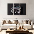 thumbnail image 2 of Elephant Stock Black Boombox Wall Art - Horizontal Multi Panel Canvas - Living Room Wall Decor - Music Multi Panel - Black And White Decor - 74" x 48", 2 of 4