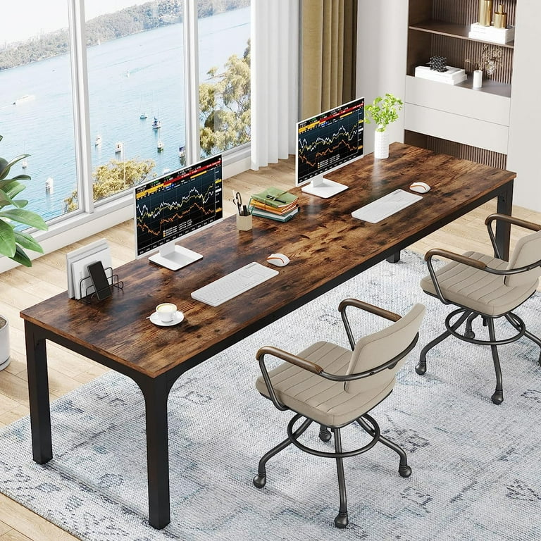 Tribesigns 78.7'' Extra Long Industrial Computer Desk, 2 Tribesigns 78.7'' Extra Long Industrial Computer Desk, 2