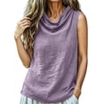 thumbnail image 5 of Breezora Women's Summer Cowl Neck Tank Tops Sleeveless Solid Color Casual Layering Cami Breathable Loose Fit for Daily Wear, 5 of 6