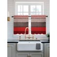 thumbnail image 2 of Red Grey Tier Curtains 36 Inch Length,Sheer Curtains for Bedroom Living Room Window Vintage Stripe Farmhouse Wood Grain Ombre Rod Pocket Drapes Kitchen Curtains Small Half Window 27.5"x36" 2 Panels, 2 of 6