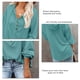 thumbnail image 5 of Top con capucha y mangas largas con cuello en V y botones - Estilo casual de color puro para mujer - Azul verde S, 5 of 6