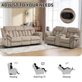 thumbnail image 4 of Bonzy Home Manual Recliner Loveseat, Theater Seating with Console, Cup Holders & Storage, Camel, 4 of 7