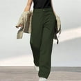 thumbnail image 2 of ManxiVoo High Waist Cargo Pants for Women Loose Fit Wide Leg Trousers for Travel and Hiking XXXXL Size Green, 2 of 8