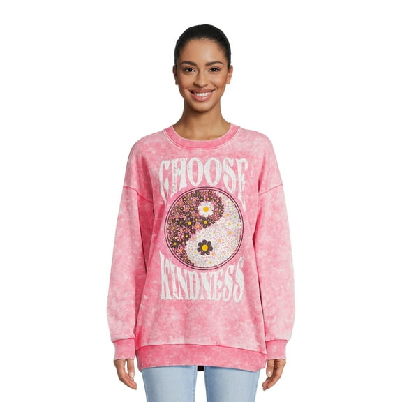 Self Esteem Juniors Mineral Wash Graphic Sweatshirt