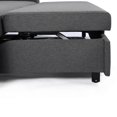 thumbnail image 6 of 3 in 1 Queen Convertible Sofa Bed, 75" Sleeper Sofa, Futon Sofa Couch with Pullout Bed & 3-Angle Adjustable Backrest,Velvet Upholstered Loveseat Lounge Sofa, for Living Room Guestroom Office, Gray, 6 of 9