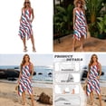 thumbnail image 5 of Whosucclay American Flag Swirl Print Matchable Couple Hawaiian Men Beach Shirt or Women's Sleeveless Sundress with Pockets, 4th of July Boho Shirt Dress Travel Outfit for Luau Holiday Party, Size 4XL, 5 of 7