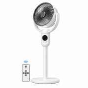 DAYBETTER Cordless Pedestal Fan with Remote, 90° Oscillation, 4 Wind Speeds, Adjustable Height & Rechargeable, Quiet Standing Fan for Home, Room, White