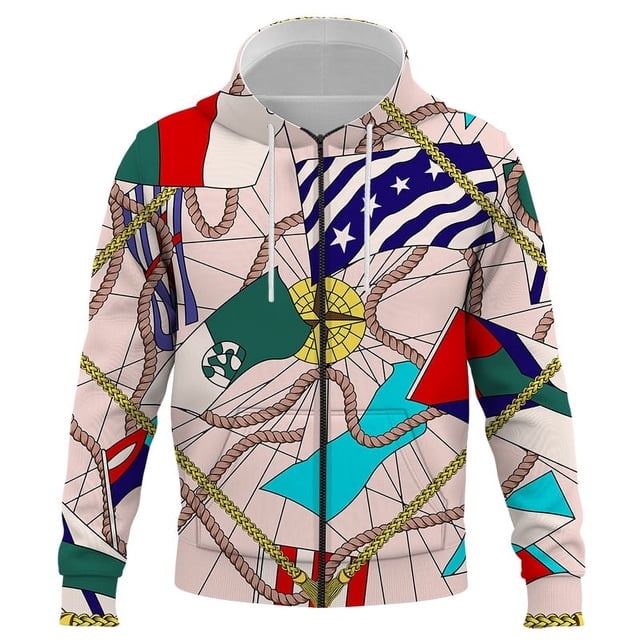 luxurious Rope pattern 3D Printing Men's Hoodies Sweatshirts Pullover Hoodie Casual Spring Autumn Long Sleeve Loose