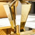 thumbnail image 3 of Modern Rectangular Coffee Table With Marble Pattern Top And Stainless Steel Base In Gold Mirror Finish, 51.61" X 27.55" 17.71 17.71" Dimension, 0.78" Thick Finish, 3 of 4