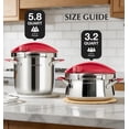 thumbnail image 6 of Koch Systeme CS Small Pressure Cooker Stainless Steel 3.2 Quart, Olla de Presion, 18/10 Stainless Steel Pressure Cooker with Glass Lid, One-Hand Locking, Induction Compatible, 6 of 9