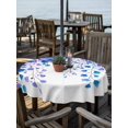 thumbnail image 2 of Outdoor Tablecloth with Umbrella Hole for Patio/Picnic/Party/Camping, Spring Blue Wisteria Flowers Waterproof Table Cloth Round Cover Washable, Rustic Floral Branches (Dia 60"), 2 of 8
