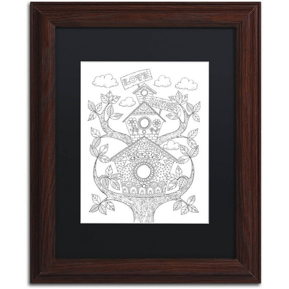 Trademark Fine Art "Letters and Words 12" Canvas Art by Hello Angel, Black Matte, Wood Frame