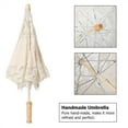 thumbnail image 4 of Handmade Lace Flower Embroidery Parasol Wedding Bride Photography Umbrella Beige L, 4 of 8