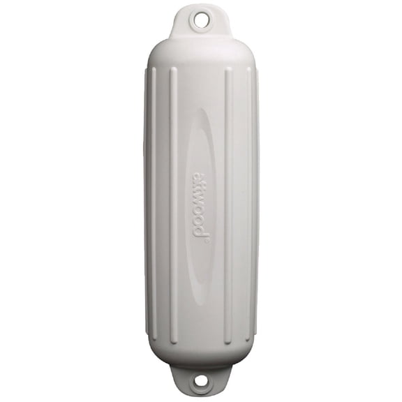Seachoice Twin Eye Ribbed Boat Fender, White, 8-1/2 In. X 27 In.