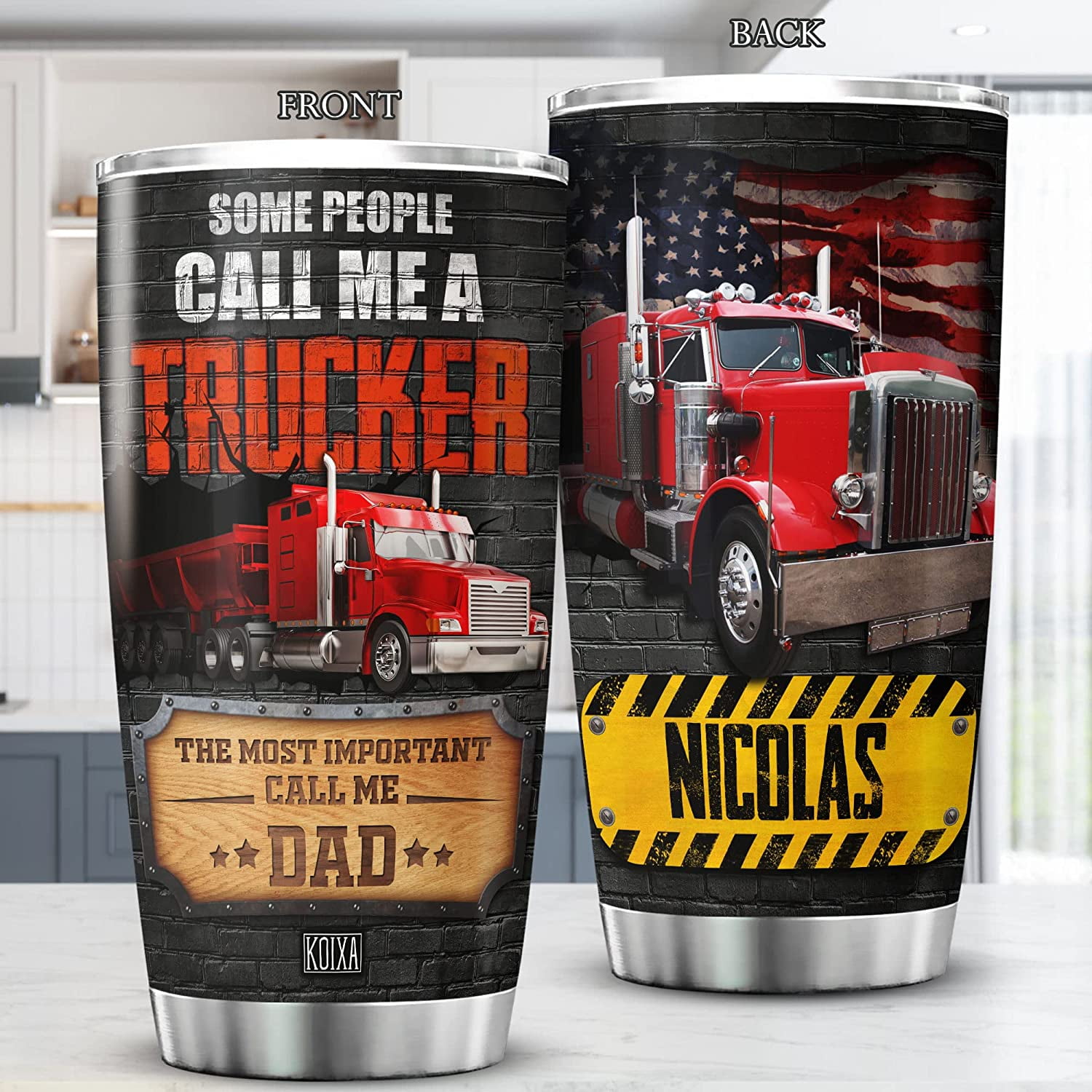 64HYDRO 20oz Truck Driver Gifts for Men, Cool Gifts for Truck  Drivers, Gifts for Truckers, Coffee Thermos, Gifts for Husband, Dad, Son,  Sunset Truck Tumbler Cup, Insulated Travel Coffee Mug