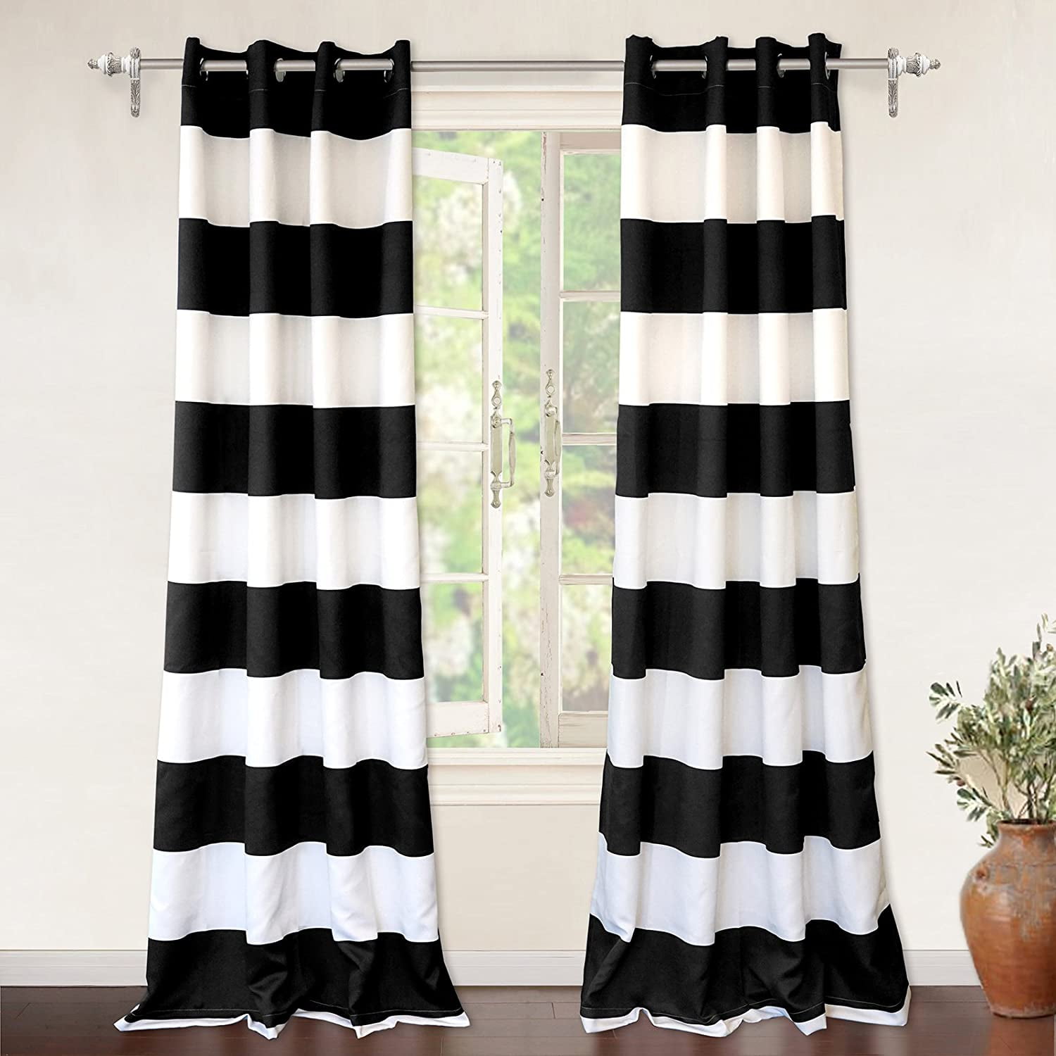 Driftaway Mia Stripe Room Darkening Grommet Unlined Window Curtains