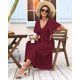 thumbnail image 5 of Vestido AUSELILY de verano con cuello en V y manga corta, fruncido, rojo vino, 5 of 6