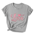 thumbnail image 3 of VKOYWKM Women's Heart Print Tees Valentines Day T-Shirts Short Sleeve Loose Fit Holiday Tops Spring T-Shirt Casual Crew Neck Romantic Valentine T-Shirts, 3 of 6