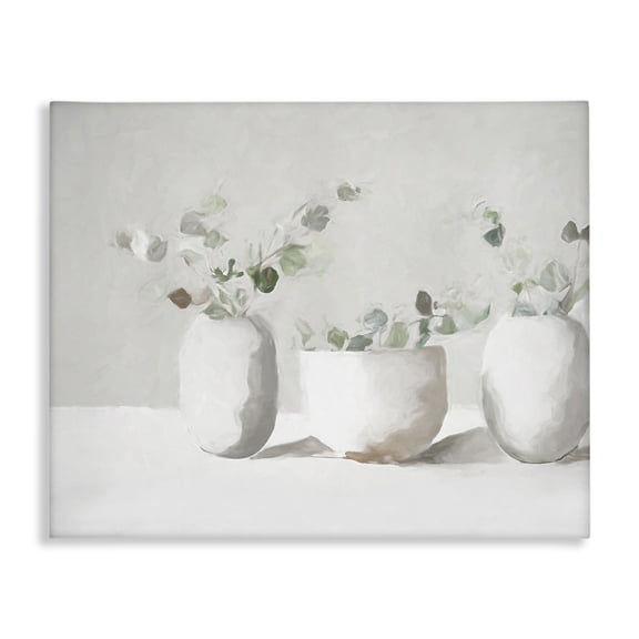 Stupell Industries Contemporary Subtle White Eucalyptus Canvas Art, 20 x 16, by Ramona Murdock