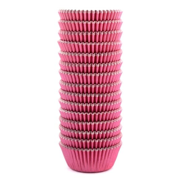 Eoonfirst Mini Moldes De Aluminio Para Cupcakes, Vasos De Papel Para Hornear Para Muffins De Acción De Gracias, 300 Piezas (Rosa)